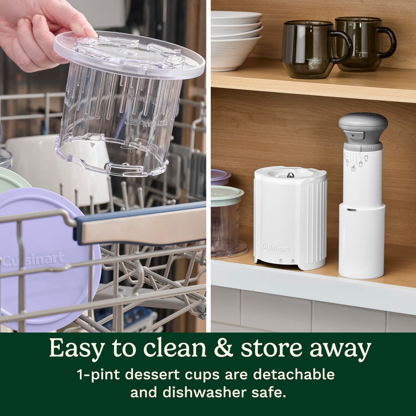 Cuisinart Ice Cream Maker – Cuisinart FastFreeze MAX 5-in-1 Ice Cream, Milkshakes, Slushies, Sorbets and Mix-Ins, Freeze Wand, Two Large 1-Pint Mixing Cups with Lids, Easy to Clean, ICE-FD50