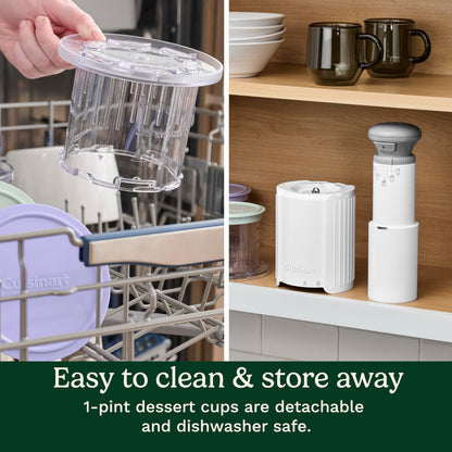 Cuisinart Ice Cream Maker – Cuisinart FastFreeze MAX 5-in-1 Ice Cream, Milkshakes, Slushies, Sorbets and Mix-Ins, Freeze Wand, Two Large 1-Pint Mixing Cups with Lids, Easy to Clean, ICE-FD50
