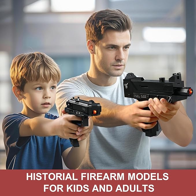 Walther PPK &amp MAC-10 Building Blocks Gun Sets Compatible with Lego Featuring 2 Guns Models Gift Ideas for Military Fans Kids 8+ &amp Adults