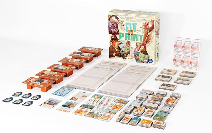 AEG &amp Flatout Games | Fit to Print | Build your Newspaper! | From the Creators of Cascadia | Easy to Learn | Quick to Play | Ages 10+ | For 1-6 Players Cream