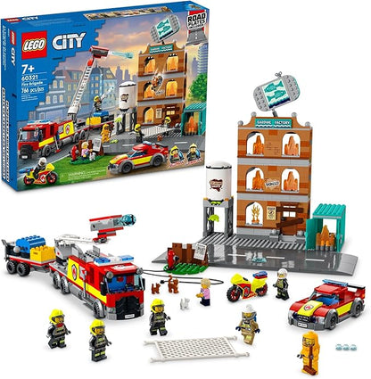 LEGO City Fire Brigade 60321 Building Set with Toy Fire Truck and Five Minifigures. Pretend Play Fire Engine Toy for Kids Boys and Girls Ages 7+