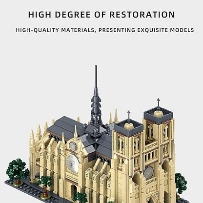 Micro Building Blocks Notre Dame - Architectural Model Cathedral Mini Block Bricks Set Toys 1757PCS Notre Dame de Paris Famous Building Kit Collectible Decoration Birthday Gifts for Adults