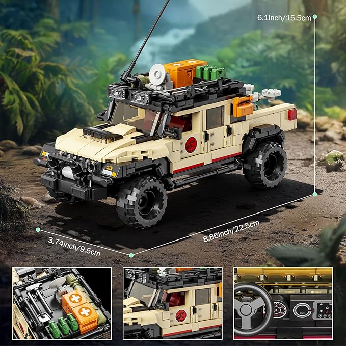 3 in 1 Classic Off-Road Vehicle Building Block Sets 1632 Pcs Off Road Cars DIY Model Kit Collectible and Display ORV Building Toys Creative Birthday Gifts for Adults Teens 14+