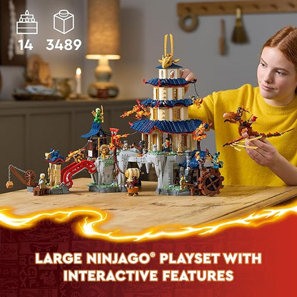 LEGO NINJAGO Tournament Temple City Building Toy for Teen Boys &amp Girls Ages 14+ Great for Dragons Rising Fans Who Enjoy Model Building Sets and NINJAGO Toys - 71814
