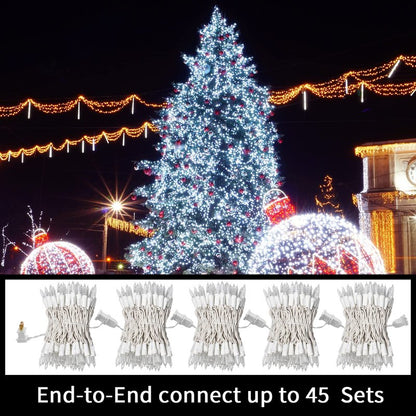LAMPHOME 21.6FT 100 Mini LED String Lights, White Christmas Lights, White LED Lights, String Lights Indoor Outdoor for Home Holiday Party Wedding Independence Day Patriotic Decor