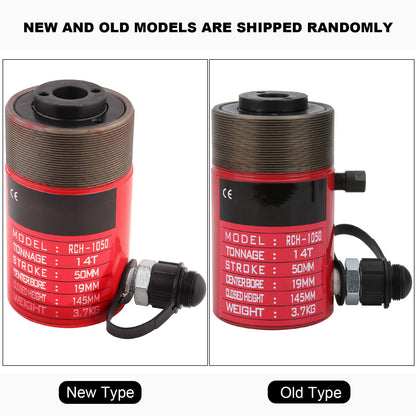 RASTKY Industrial Grade Hydraulic Cylinder 14T with Separate Hollow Hole Plunger for Small Spaces - -1050