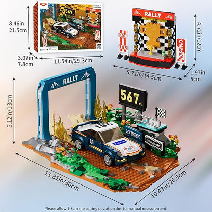 Car Building Set Off-Road Racing Car Buildings Blocks Sets for Adults Kids 8+ Miniature Vehicle Model w/ Forest Scene Modular Cars Building Kit Toys Gift for Birthday HolidaysFinal Glory 1081Pcs
