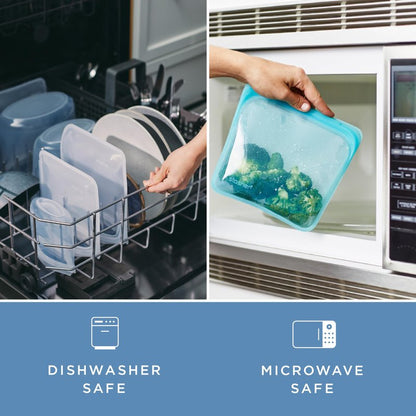 Stasher Silicone Reusable Storage Bag, 4-Cup Bowl, Reusable Snack Bag, Microwave, Dishwasher, Oven Safe, Sous Vide, Premium Lunch Container, Eco Friendly, Food Storage Bag, Freezer Bag, 32 oz, Clear