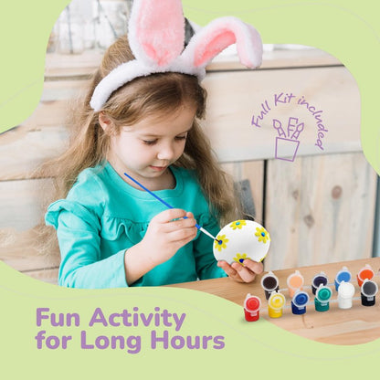 ArtCreativity 3D Easter Egg Painting Kit - Easter Craft Kit Includes Molds, Paint, Brushes for Kids & Adults - Ceramic Plaster Painting Kit - DIY Gifts for Spring - Basket Stuffers