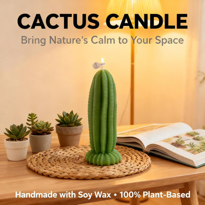 Cactus Shaped Scented Candle,Green Prickly Pear Soy Wax Decorative Candle with Floral Fragrance,Desert Theme Gift for Plant Lovers,Home Decor & Relaxation Moments