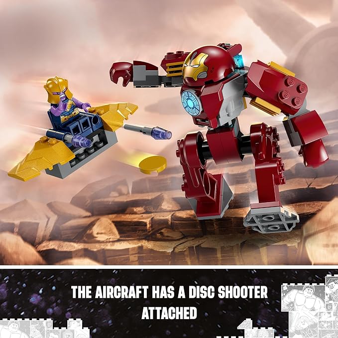 LEGO Marvel Iron Man Hulkbuster vs. Thanos 76263 Building Toy Set with Thanos and Iron Man Figures Hulkbuster Toy with Posable Mech for Super Hero Battle Action Fun Marvel Toy for Kids Ages 4 and Up