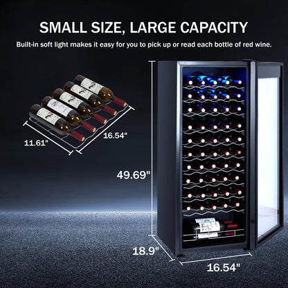 Garvee Wine Cooler - 55 Bottle Compressor Refrigerator with Digital Temp Control, Lock, UV-Protected Glass Door & LED Lighting for Red/White/Champagne