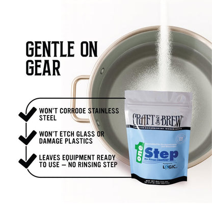 Craft A Brew - One Step No Rinse Cleanser - For Cleaning At Home Brewing Equipment - Non-Foaming Cleanser - Safe & Easy to Use - Home Brewing Supplies (8oz)