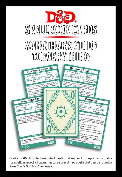 Dungeons &amp Dragons Spellbook Cards Xanathar's Guide To Everything Board Games
