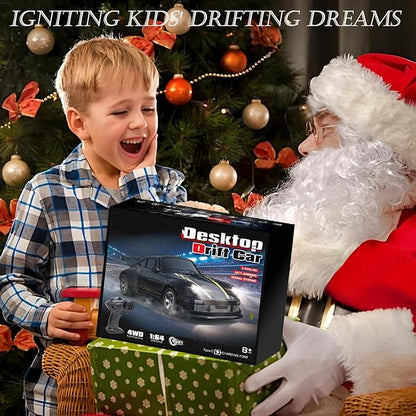 Mini RC Drift Car 1/64 RC Remote Control Car High Speed 2.4GHz Full Proportional RTR Micro Sports Racing Drift 4WD HobbyFast Race Vehicle with Lights Model Toys Gift for Kids Boys Adults