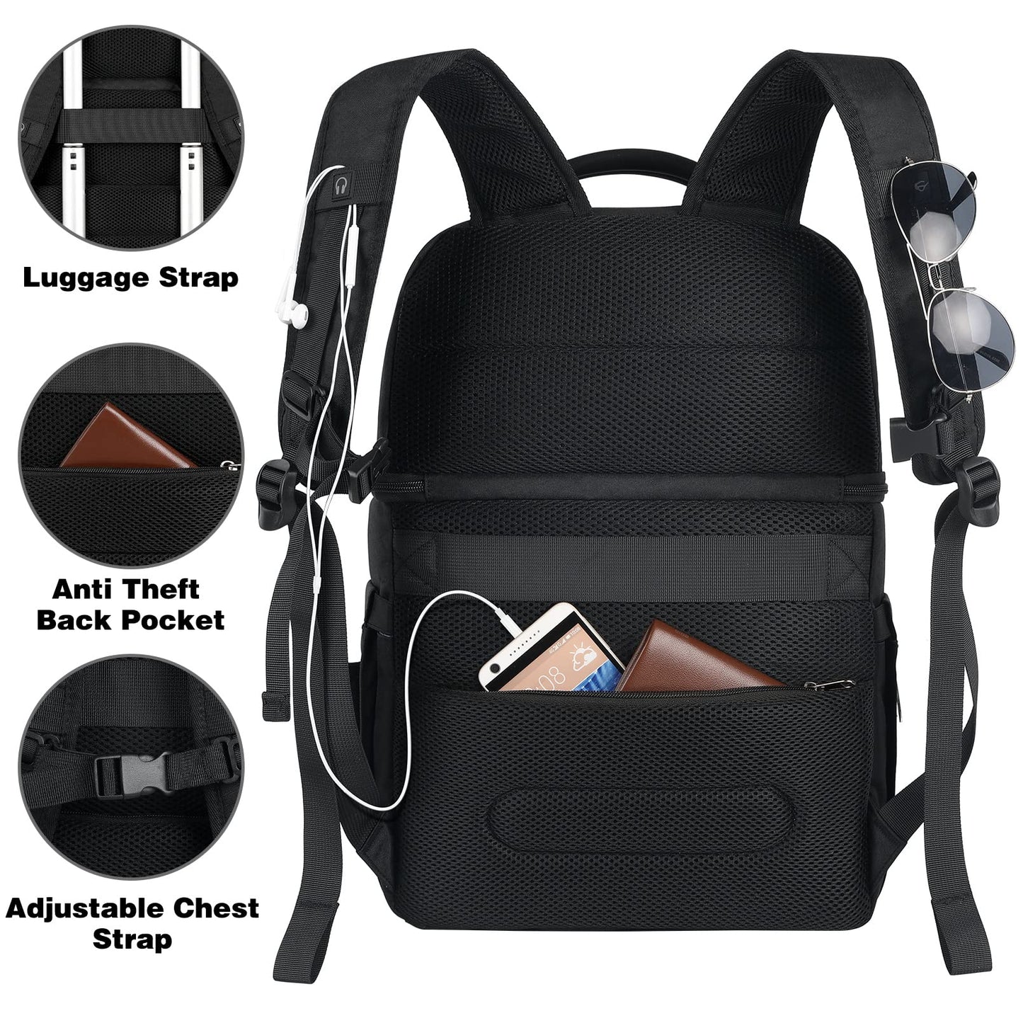 Cooler Backpack,Insulated Backpack Cooler Leakproof Double Deck Cooler Bag for Men Women RFID Lunch Backpack