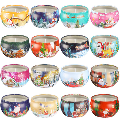 16PCS Scented Candles Christmas Gift Set, Natural Soy Wax 2.5oz Candles for Christmas Gift, 16 fragrances Flavor