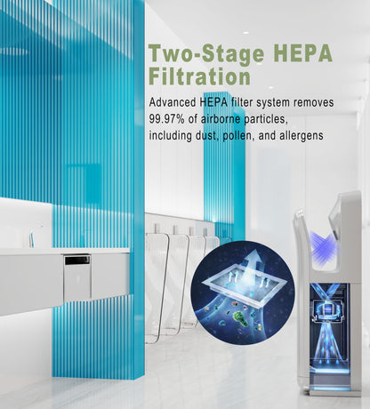 AIMEIKE Commercial Hand Dryer, Vertical High-Speed Electric Hand Dryer for Bathrooms, Automatic Touchless Hands-in Hand Dryer for Large Public Restrooms, Offices, Hotels, Schools, Silver