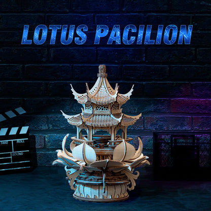 3D Puzzles for Adults, Wooden 3D Puzzle Model Lotus Pavilion Music Box Toys Building Kits, DIY Wood Crafts Cool Toy Hobbies for Men Women, Creative Assembly Gifts