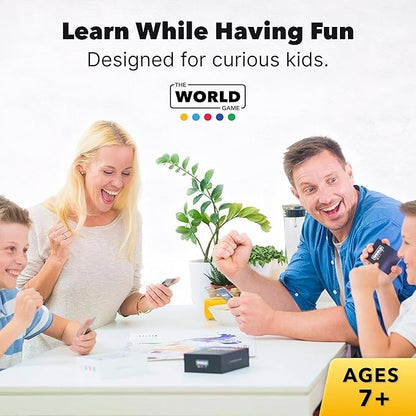 The World Game - Geography Card Game - Fun Game for Easter - Educational Games for Kids Family and Adults - Cool Learning Gift Idea for Teenage Boys &amp Girls 8-12 with Map