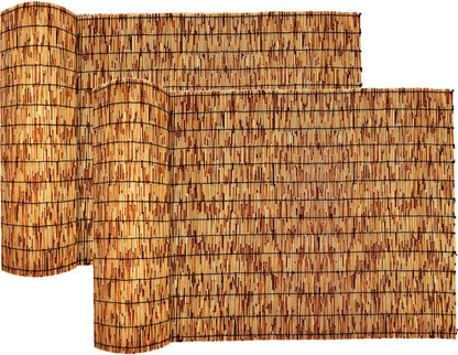 Reed Fencing Rolls,Patio Privacy Screen,Decorative Bamboo Fence Rolls for Patio Balcony Garden Backyard Outdoor,4x16FT(2Pcs)