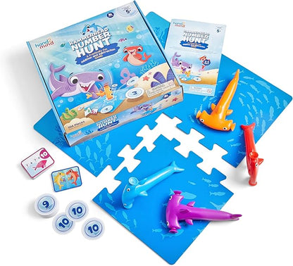 hand2mind Hammerhead Number Hunt! Math Game Addition and Subtraction Games Educational Board Games Fun Games for Family Game Night Kindergarten Learning Games for Kids Ages 5-7 Kids Learning Toys