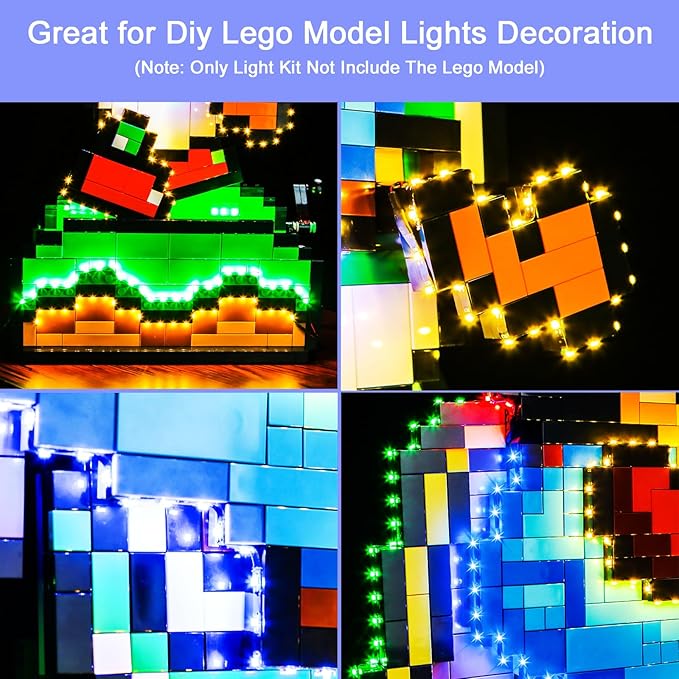 Upgraded Led Light Kit Compatible with Lego Super Mario World - Mario &amp Yoshi Building Set Lights Decoration Compatible with Lego 71438 (Model Not Included)