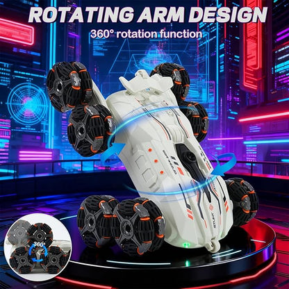 8 Wheels Gesture Sensing RC Stunt Car for Kids - Birthday Gifts for 6 7 8 9 10 11 12+ Years Old Remote Control Off-Road Vehicle 360 Degree Flips &amp Lights &amp Spray Fun Toys for Boys Age 6-12