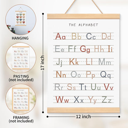 EliteSign Educational Preschool Learning Posters, Alphabet Numbers Posters for Toddlers, ABC Banner Wall Hanging Posters Decor for Classroom Playroom Nursery Kids Room, 12x17 Inch Set of 2