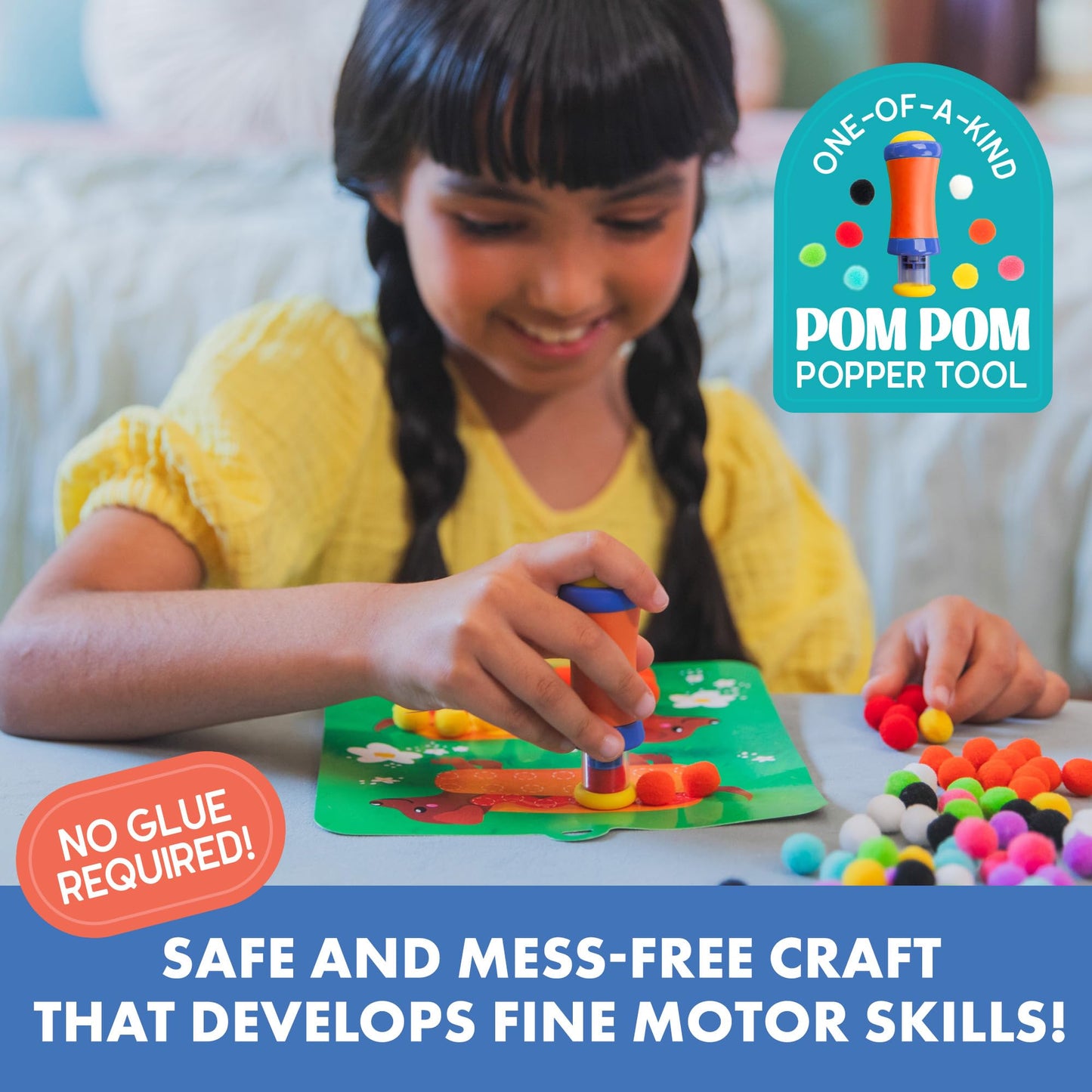 Educational Insights Pom Pom Kit - Arts and Crafts for Kids, Mess Free Crafting Supplies & Projects, Preschool Creativity, DIY Sensory Activity for Toddlers, Creative Gift, Girls and Boys Ages 5+