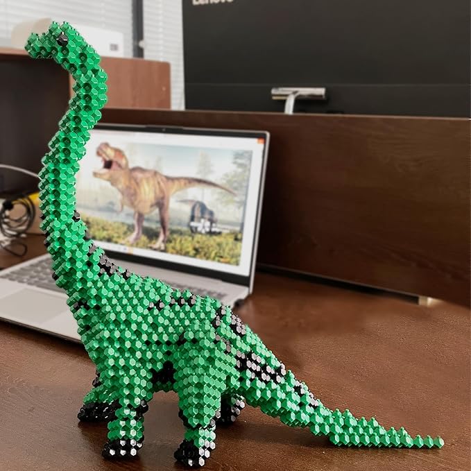 Fun Dinosaur Building Set 523PCS Green Brachiosaurus Creative Educational Toys Boys Girls 8+ Animal Figures Building Kit Model Jurassic Dino Blocks Toy Dispaly Present for Kids Adults