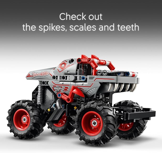 LEGO Technic Monster Jam ThunderROARus Pull-Back Monster Truck Toy - Building Toy for Kids Boys and Girls Ages 7+ - Creative Gift Idea for Lovers of Trucks - 42200