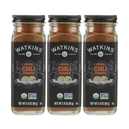 Watkins Gourmet Organic Spice Jar, Chili Powder, 2.9 Ounce Jar, 3 Count