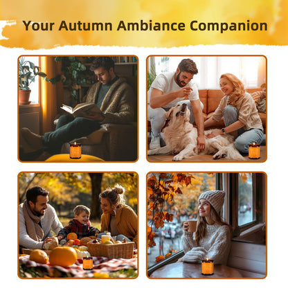 Fall Scented Candles Hello Fall 7oz – Warm Pumpkin Spice & Sweet Apple Soy Wax Candle for Cozy Autumn Home Décor, Perfect Fall Gift, 50 Hour Long Burn