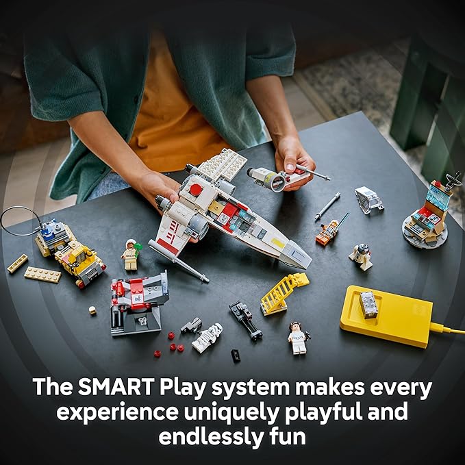 LEGO Star Wars SMART Play: Luke’s Red Five X-Wing Interactive Building Toy - All-in-One Set - Reacts to How You Move and Play with a SMART Brick - Gift for Boys Girls Kids Ages 6+ - 75423