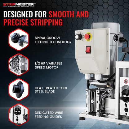 Automatic Wire Stripping Machine – StripMeister E1000 Electric Heavy‑Duty Wire Stripper for Copper & Aluminum Cables up to 1‑3/4”, Industrial‑Grade, Jam‑Free Design