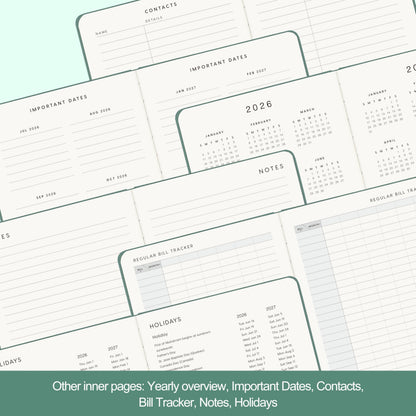 And Per Se Academic Planner 2026-2027 – Weekly & Monthly Planner, July 2026 to June 2027, A5 Leather Hardcover with Inner Pocket – Student & Teacher Organizer, 5.7" x 8"(Green)