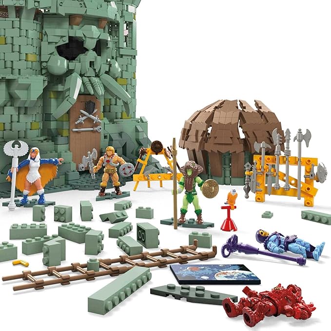 MEGA Masters of The Universe Building Set Castle Grayskull with 3508 Pieces 6 Poseable Micro Action Figures 13+ Inches Tall for Adult Collectors