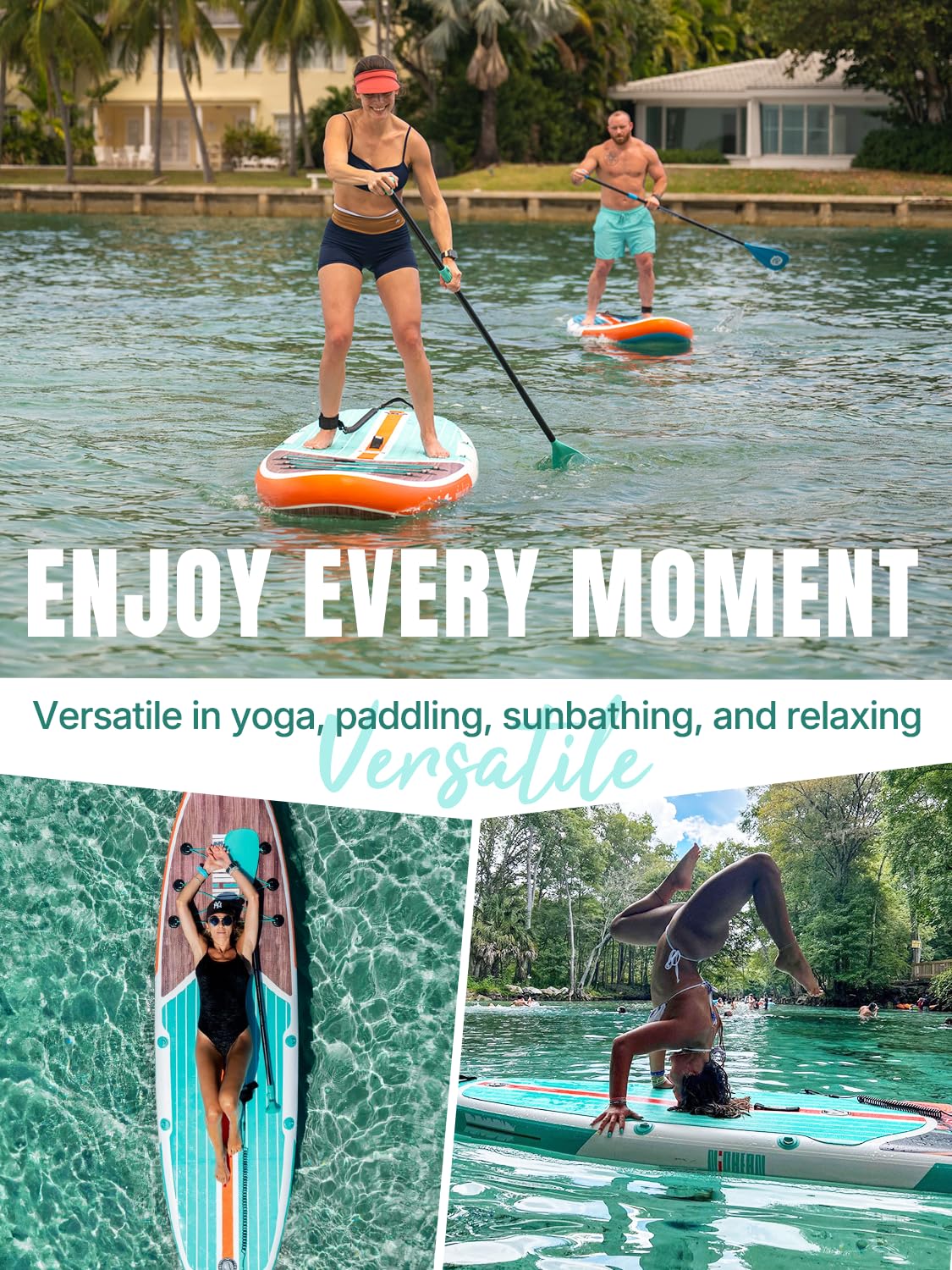Niphean Inflatable Stand Up Paddle Board with Stabiltrac Fin Design and SUP Accessories, Anti-Slip EVA Deck, 10’6’’ Inflatable Paddle Boards for Adults & Youth of All Skill Levels