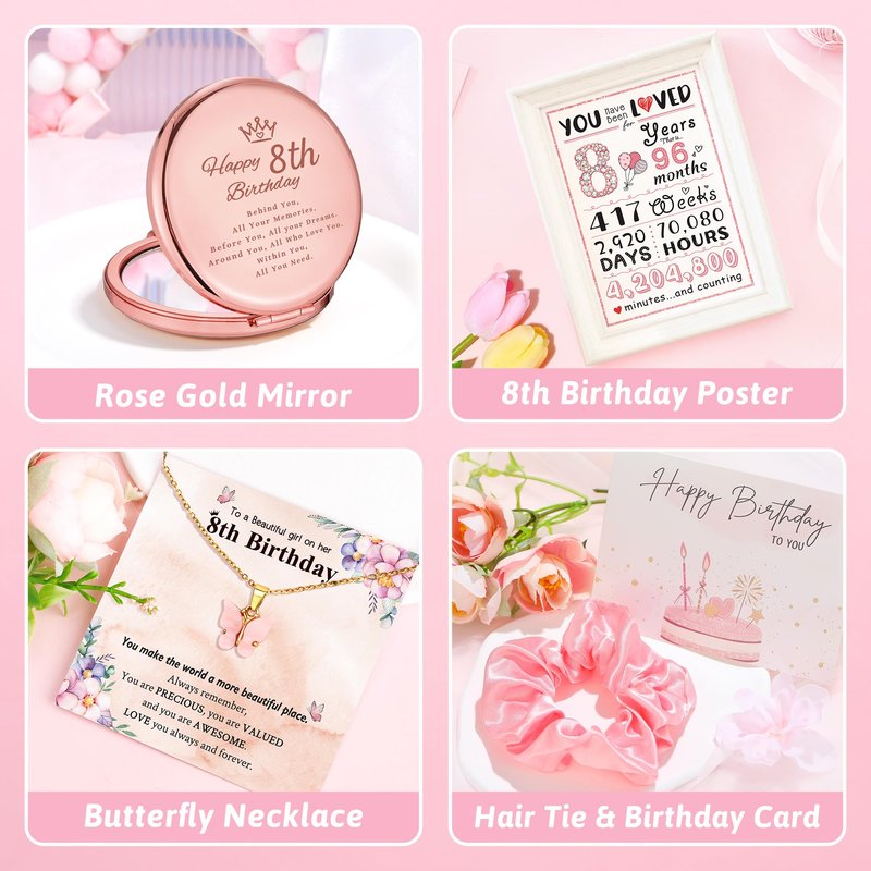 8 Year Old Girl Birthday Gift for 8 Years Old Girl Gift Ideas Trendy 8th Birthday Gifts for Girls Popular Girly Gifts for Eight Year Olds Girls Happy 8th Decoration Presents Stuff Accessories Things