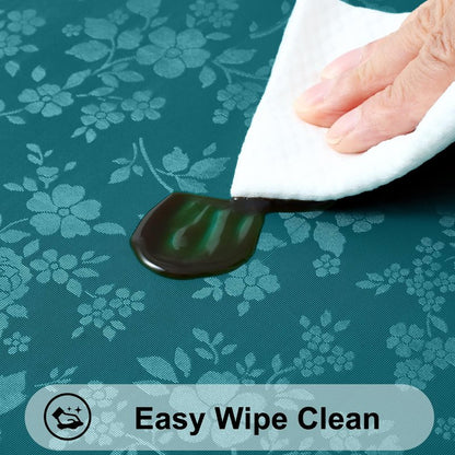 Smiry Round Table Cloth, Waterproof Heavy Duty Vinyl Tablecloths, Wipeable Washable Table Cover for Kitchen and Dining Room (Emerald Green, 60" Round)