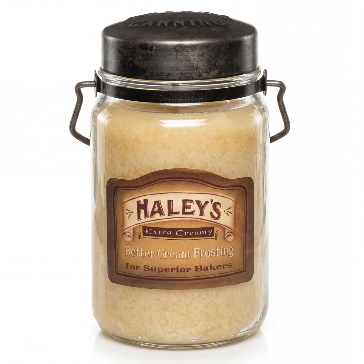 McCall’s Candles | Haley’s Butter Frosting | 26 oz Scented Candle | USA-Poured | Vintage Rustic Jar with Carrying Handle | Sweet Vanilla Buttercream Fragrance
