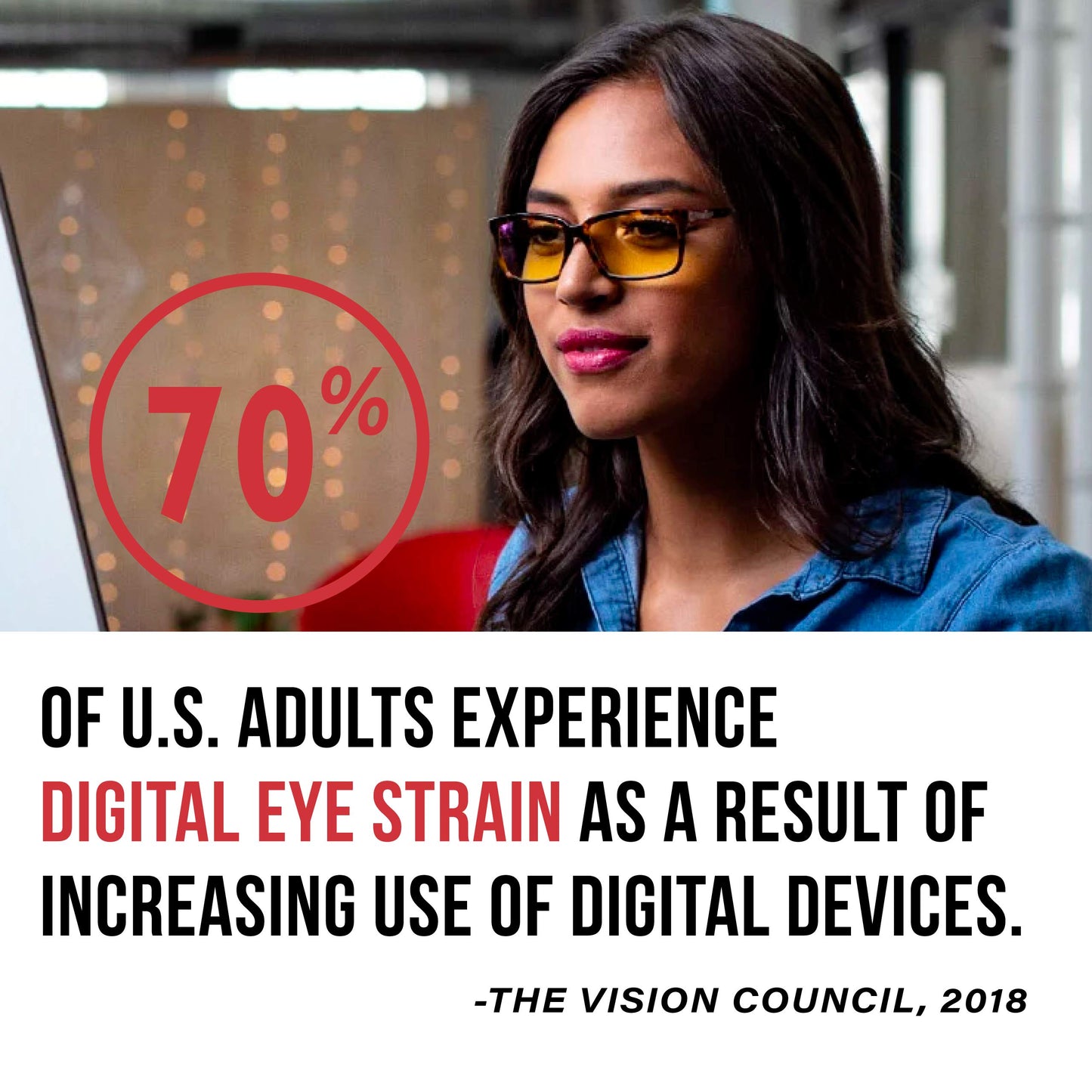 GUNNAR - Premium Gaming and Computer Glasses - Blocks 65% Blue Light - Vayper, Onyx, Amber Tint