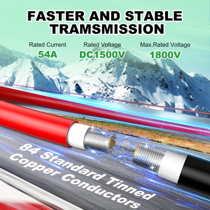 Vansdon 2x100FT Solar Wire 10AWG， Solar Panel Cable Tinned Copper PV Wire for Outdoor Camping RV Solar Panels Inverter Automotive Boat Marine