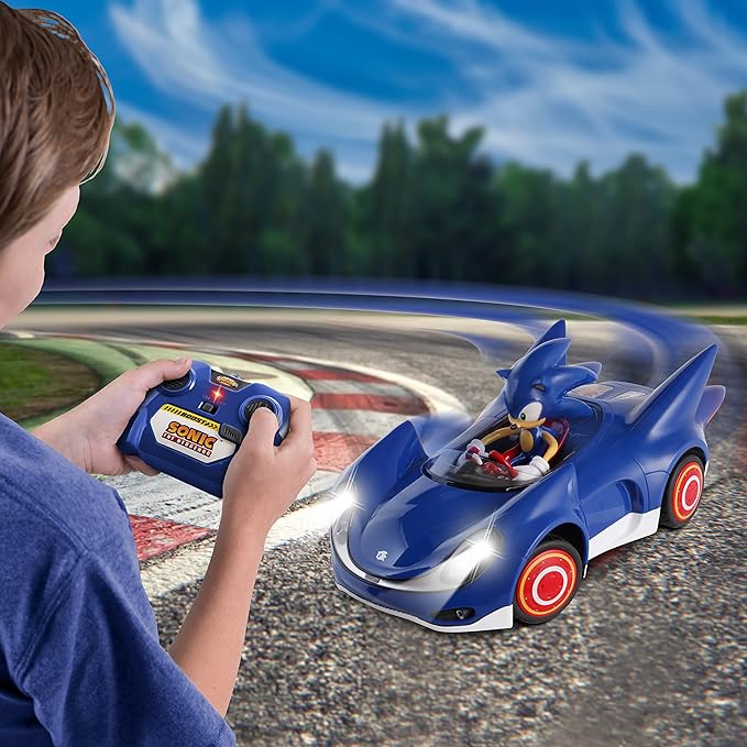 NKOK Sonic and Sega All Stars Racing Remote Controlled Car - Sonic The Hedgehog for Ages 6 and up Allows Children to Pretend to Drive and Have Fun at The Same Time!