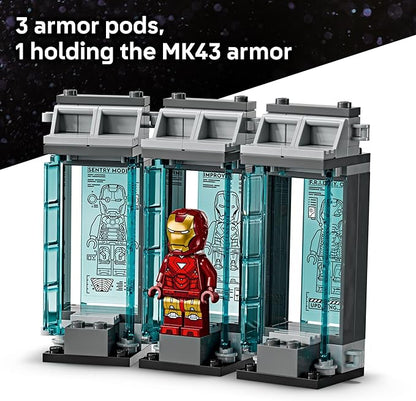 LEGO Marvel Iron Man’s Laboratory: Hall of Armor Building Toy - Marvel Superhero Toy for Kids Boys and Girls Ages 8+ - with Minifigures and a Mech - Gift Idea for Birthdays - 76315