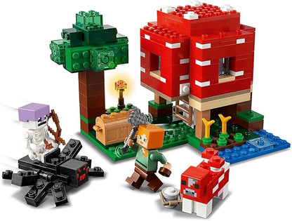 Lego 21179 Minecraft The Mushroom House Building Toy Set for Children from 8 Years Old Gift Idea with Figures