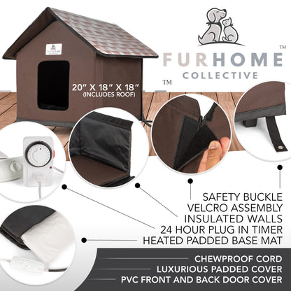 Heated Cat House for Outside - Cat Houses for Outdoor Cats - Heated Cat House - Outdoor Cat House - Cat Houses for Indoor Cats