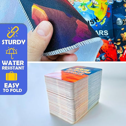 QUOKKA Space Board Game for Kids 8-12 - Learning Family Game for Teens and Adults - 130 Question Cards - Top Facts - Play Indoor &amp Outdoor - Educational Solar System Toy for 6 10 Year Olds