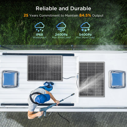 Callsun N-Type 16BB 400 Watt Solar Panel, 4×100W Solar Panels, 25% High Efficiency Monocrystalline PV Modules, Compact Space-Saving for 12V/24V/48V Systems, RV, Rooftop, Off-Grid & Home Backup